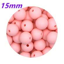 30入組15MM圓形矽膠珠子，用於製作DIY珠寶奶嘴鏈項鍊配件，矽膠集中珠子可用於筆