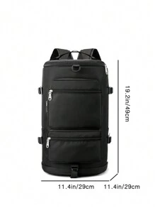 多功能旅行背包,濕干分離運動健身包,輕便戶外健身包1件時尚旅行包行李袋週末包多功能鞋袋濕干分離可攜帶大容量背包肩背包旅行度假學校商務實色尼龍經典優雅商務休閒包適用於男女學生