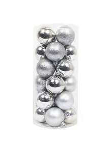 24 件多色节日派对装饰、圣诞节庆祝装饰品、节日派对装饰彩色球 - 銀色 - 查看 2