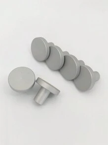 1吋氧化啞銀鋁合金抽屜拉手單孔圓形拉手,6入組金屬鋁型掛鈎,適用於衣服和門把手 - 灰色 - 查看 4