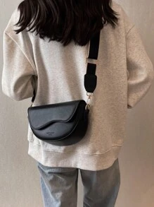 Yogodlns 女士復古造型單肩包,寬帶鞍袋車縫包,多功能手提包 - 黑色 - 查看 9