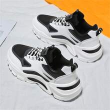 2023年秋季新款加大碼運動鞋,時尚厚底pu皮革鞋面,增高防磨鞋,男女情侶款
