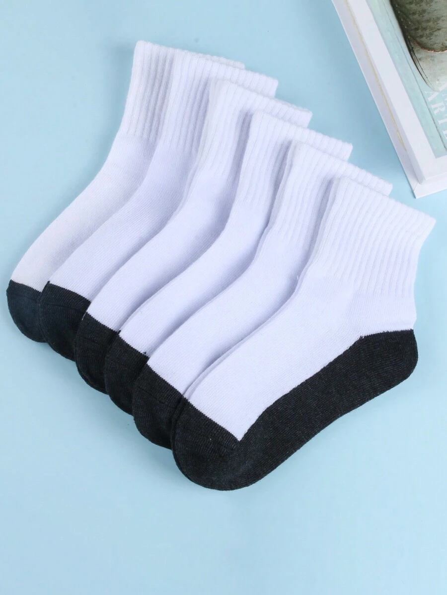 6 pares de calcetines clásicos de estilo deportivo para estudiantes, versátiles y - Multicolor - Ver 1