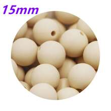 30入組15MM圓形矽膠珠子，用於製作DIY珠寶奶嘴鏈項鍊配件，矽膠集中珠子可用於筆