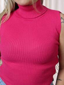 Women Knit Tops - 玫紅色 - 查看 6