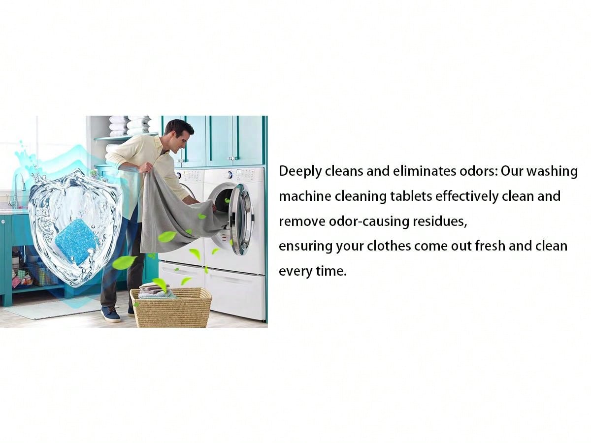 1set Of 12 Washing Machine Cleaning Tablets For He Front Load And Top