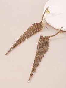 Brincos strass decoração de borla