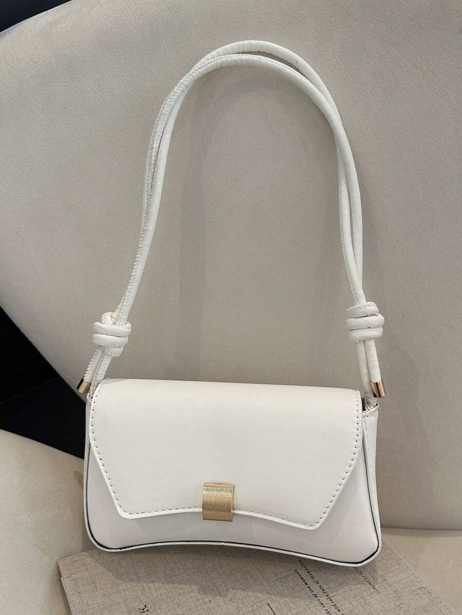 時尚純色復古簡約腋下女士單肩包