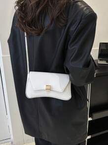 時尚純色復古簡約腋下女士單肩包