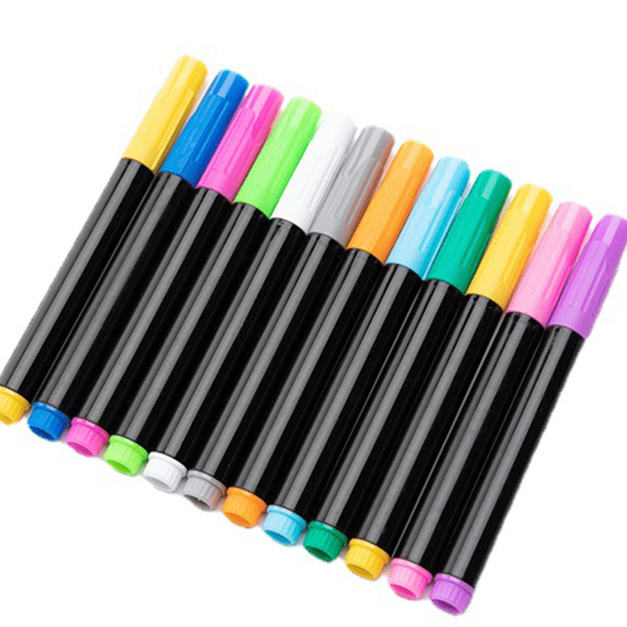 12pack Dustfree Watersoluble Chalk Liquid Light Board Pen Led