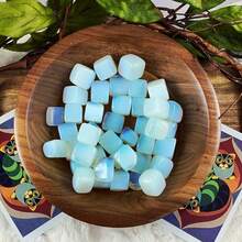 100g Tự Nhiên Đánh Bóng Opalite Búi Tó Đá Thạch Anh Opalite Búi Tó Tinh Thể Đá Quý Đá Opalite để Cân Bằng Luân Xa, Reiki, May Mắn, Chữa Bệnh, Phong Thủy, Trang Trí Nhà Cửa, Kích Thước 2-3cm. - Bắn pha lê - Xem 9