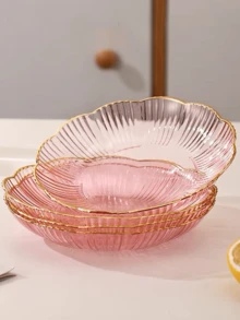 1 pieza Bandeja de comida de plástico unicolor rosado para casa - Rosa Pálido - Ver 5