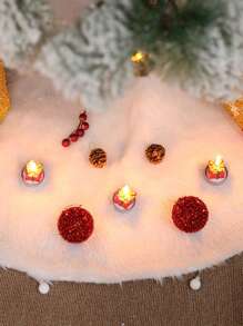 1件白色蓬松圣诞树裙 节日装饰 最佳礼物 生日 家居装饰 圣诞节装饰 房间装饰 冬季圣诞节装饰 家居圣诞礼物 圣诞装饰 - 白色 - 查看 4