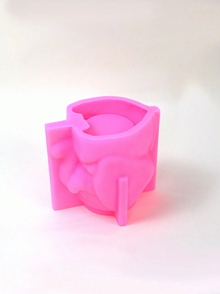 1 pieza en forma de elefante Molde de silicona para Maceta , Bote para lápices - Rosa - Ver 3