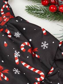 PETSIN Pet Christmas Candy Bubble Sleeve Dress, 1pc - Multicolor - View 2