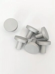 1吋氧化啞銀鋁合金抽屜拉手單孔圓形拉手,6入組金屬鋁型掛鈎,適用於衣服和門把手 - 灰色 - 查看 3