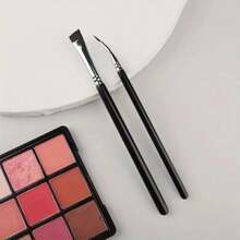 2 支超細眼線刷,眉刷超細 Eyeliber 刷,勾勒眉毛,眼瞼眼線,適合遮瑕眉毛眼線化妝 - 黑色 - 查看 2