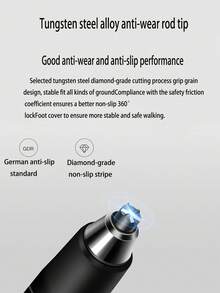 1 件鋁合金可折疊登山杖超輕超短伸縮戶外徒步登山杖 5 節 - 黑色 - 查看 5