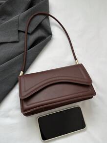 Vintage Retro Thời Trang Màu Trơn Retro Tối Giản Thanh Lịch Túi Đeo Vai - màu nâu - Xem 7