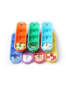 1個行動方便的,顏色豐富,防潮、防臭藥盒,可旅行使用的大號藥丸盒,每天4次,每周xl上午下午藥盒,一天兩次的7天藥盒,超大號日常維他命組織架,大型藥丸容器,藥物分配器(彩虹色)-非常適合旅途中整理藥物 - 彩色 - 查看 7