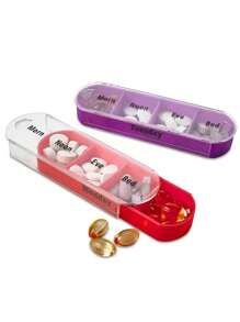 1個行動方便的,顏色豐富,防潮、防臭藥盒,可旅行使用的大號藥丸盒,每天4次,每周xl上午下午藥盒,一天兩次的7天藥盒,超大號日常維他命組織架,大型藥丸容器,藥物分配器(彩虹色)-非常適合旅途中整理藥物 - 彩色 - 查看 5