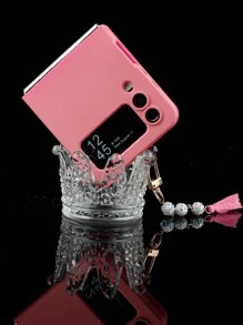 1 件漸變色磁性親膚噴油充電可折疊項鍊手機殼兼容三星 Galaxy Z Flip 3 5g、z Flip 4g/5g 和 Z Flip 5 5g-粉色 - 粉色 - 查看 5