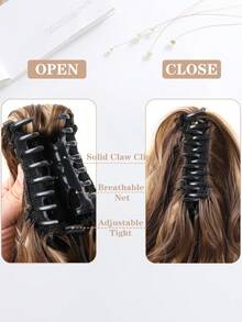 爪夾在馬尾辮延長辮短馬尾辮卷波浪狀的小馬尾巴厚假髮片適合女士假馬尾日常使用 - 彩色 - 查看 6