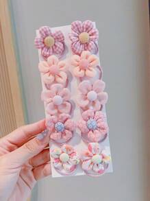 10入組孩子們清新香調花頭繩