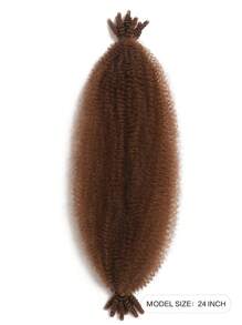 12-24 Inch Brown Hair Extensions For Braiding, Curly Hair Extensions, Marley Twist Synthetic Braiding Hair, Springy Afro Twist Hair, Kinky Twist Pre Fluffed Spring Twist Synthetic Hair Extensions - Coffee Brown - View 3