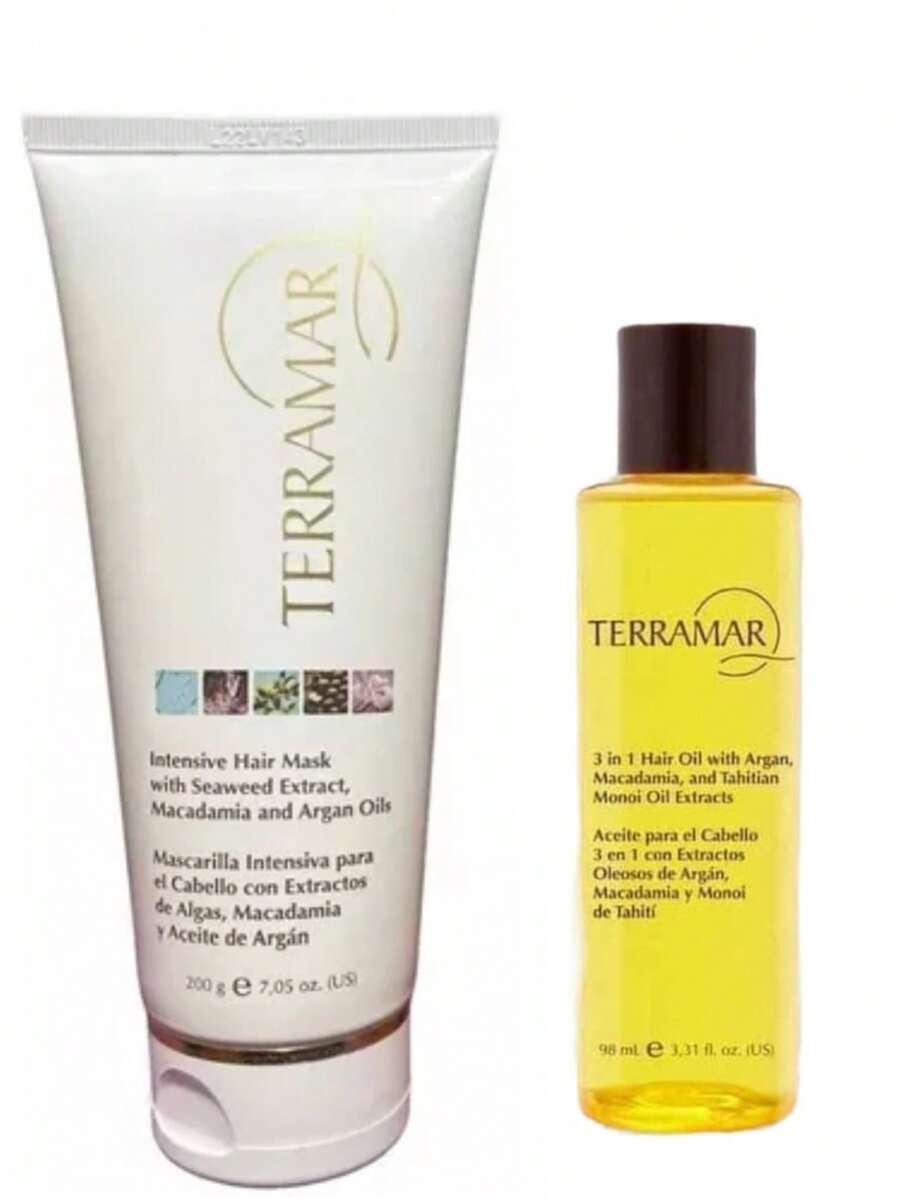 Set Terramar Tratamiento Capilar Mascarilla y Aceite de Argán. - transparente - Ver 1