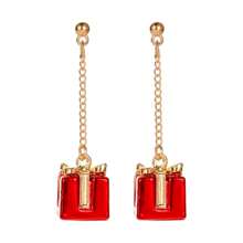 2pcs Women's Christmas Style Gift Box Party Decoration Earrings - Red - View 1