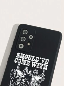 1 Funda Para Teléfono Con Estampado De Lema De Estilo Occidental Compatible Con Samsung/iphone - Multicolor - Ver 5