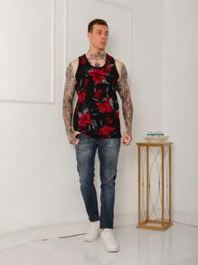 Men Tank Tops - Red - View 4