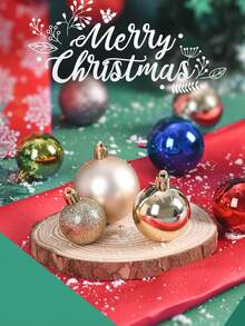 24 件多色节日派对装饰、圣诞节庆祝装饰品、节日派对装饰彩色球 - 銀色 - 查看 3