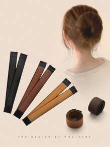 1 件女士凌亂髮髻扭發工具,簡單髮飾,適合慵懶髮型 - 摩卡棕 - 查看 2