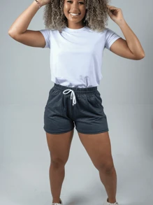 kit com 3 peças de Short feminino moletinho shortinho caimento bonito
