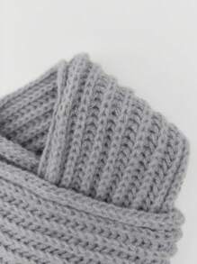 1 件灰色针织温暖可爱围巾，适合儿童（1-5 岁），秋冬季 - 灰色 - 查看 2