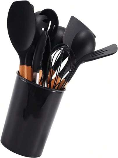 Utensilios Silicona De Cocina Espatulas Brochas de 12 piezas, Juego de Utensilios de silicón