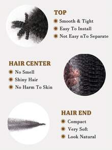 16英寸扭結馬利編織鉤針合成髮預分離彈性非洲扭結頭髮適用於蝴蝶 Locs 辮子 - 黑色 - 查看 3