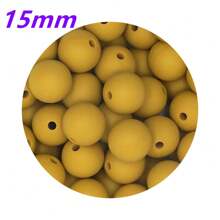 30入組15MM圓形矽膠珠子，用於製作DIY珠寶奶嘴鏈項鍊配件，矽膠集中珠子可用於筆