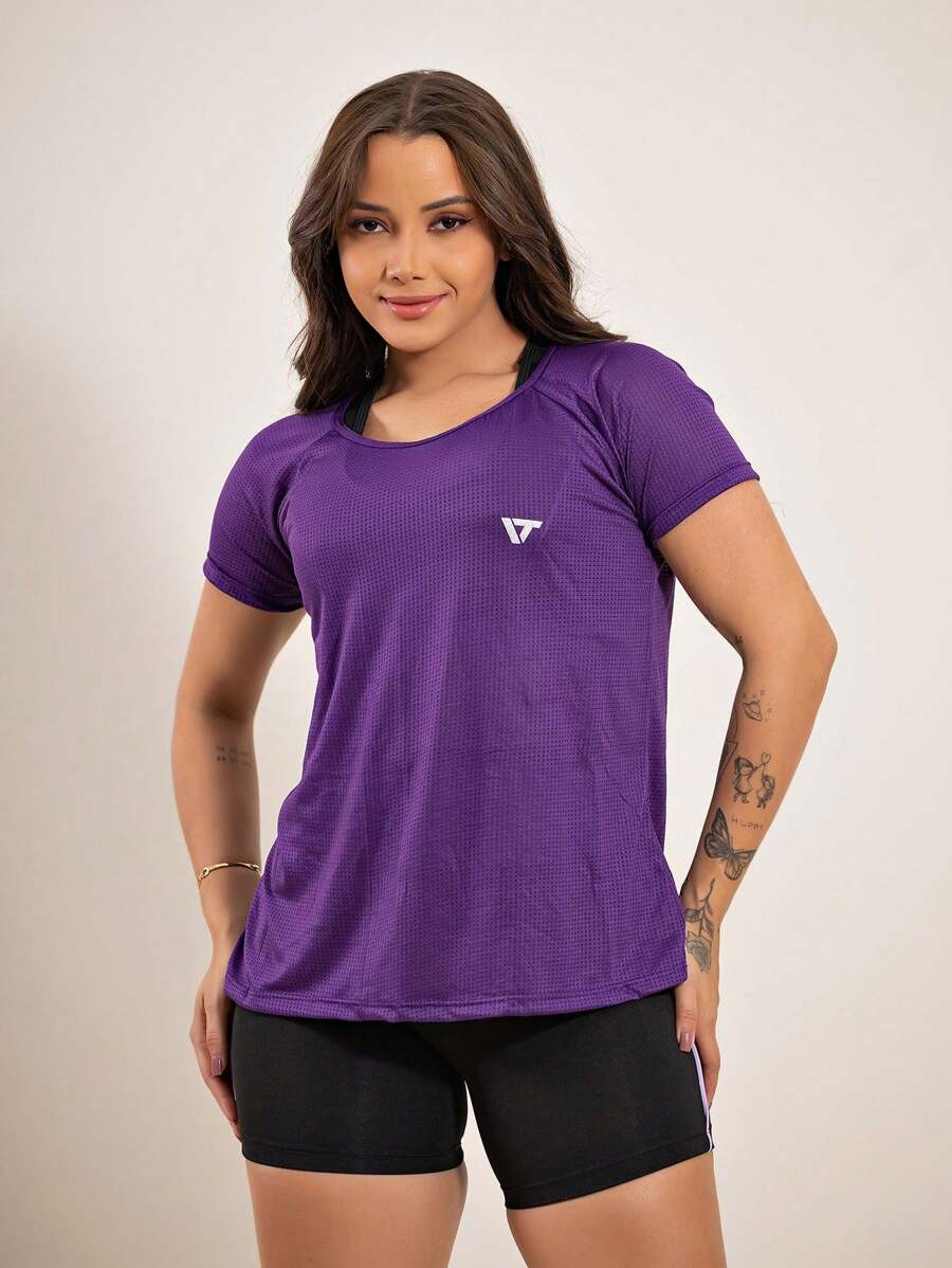 Women Sports Tees & Tanks - 紫色 - 查看 1