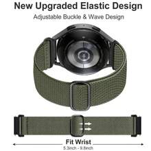 3入組20毫米柔軟可調節尼龍透氣運動錶帶（不包括錶面），適用於Galaxy Watch 6/5/4 40mm 44mm，Galaxy Watch 5 Pro 45mm/Watch 4 Classic 42mm 46mm/Active 2，Amazfit，小米，男女彈性手帶 - 彩色 - 查看 3