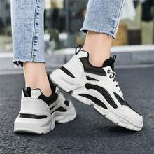 2023年秋季新款加大碼運動鞋,時尚厚底pu皮革鞋面,增高防磨鞋,男女情侶款