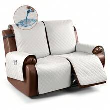 Waterproof Recliner Sofa Cover, Non-Slip Reclining Couch Covers For 1, 2 & 3 Seater, Recliner Couch Cover Furniture Protector With Elastic Straps - 米色 - 查看 2