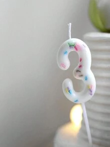 1pc Colorful Numbered Sugar Beads Birthday Cake Candle Decoration Insert, Cute Baking Dessert Multipurpose Photo Candle,Christmas - Multicolor - View 6