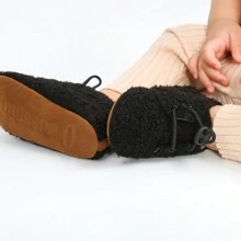 2023 秋冬黑色婴儿靴 婴儿保暖鞋、幼儿鞋、婴儿冬靴、婴儿学步鞋 - 黑色 - 查看 2