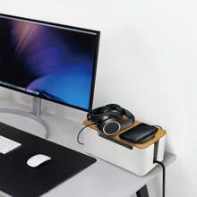 Cable Management Box, Solid Wood Cover, Wire Organizer For Desktop Tv Computer Usb Hub System To Cover And Hide Power Strips And Wires Back To School