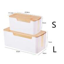 Cable Management Box, Solid Wood Cover, Wire Organizer For Desktop Tv Computer Usb Hub System To Cover And Hide Power Strips And Wires Back To School