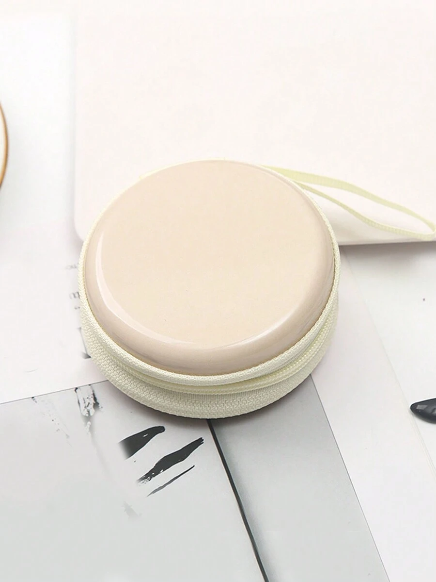 Caja De Almacenamiento De Regalo, Bolsa Para Llavero, Moneda De Metal, Color Sólido, 1 Ud. - Beis - Ver 1