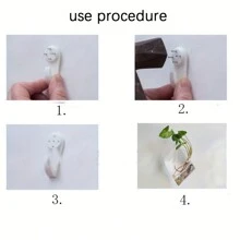 1入玻璃植物牆壁掛件,圓玻璃盆栽空氣植物掛盆花瓶空氣植物玻璃瓶驚奇球牆掛盆(附無縫釘和水晶黏土) - 無色 - 查看 5